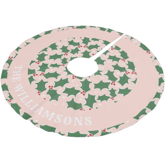 personalisierter Familienname Weihnachtsbaumrock Polyester Weihnachtsbaumdecke (Schrägansicht)