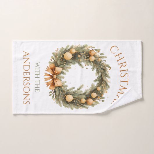 Personalisierter Familienname Weihnachtshandtuch Handtuch (Handtuch)