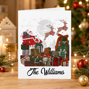 Personalisierter Familienname Weihnachtsmann Schli Karte