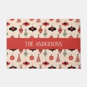 Personalisierter Familienname Weihnachtsmuster Fußmatte (Vorderseite)