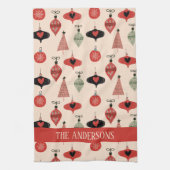 Personalisierter Familienname Weihnachtsmuster Geschirrtuch (Vertikal)