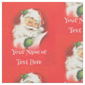 Personalisierter Familienname Winking Weihnachten Stoff (Nahaufnahme)