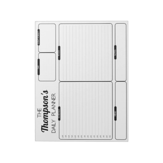 Personalisierter Familienplaner Notepad Notizblock (Rotiert)