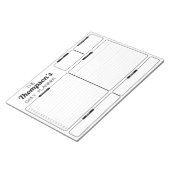 Personalisierter Familienplaner Notepad Notizblock (angewinkelt)