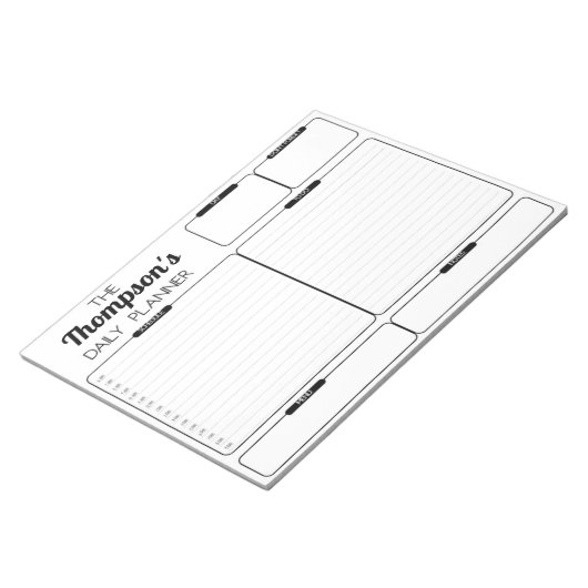 Personalisierter Familienplaner Notepad Notizblock (angewinkelt)