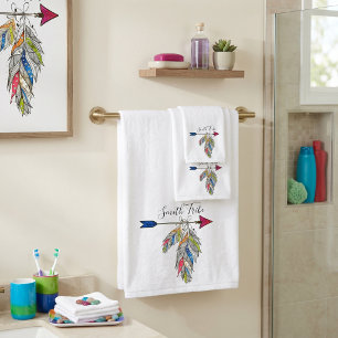 Personalisierter Familienstamm Badhandtuch Set