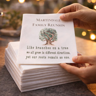 Personalisierter Familienstammbaum Treffen Serviette