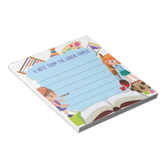 Personalisierter Familientext Notizblock (angewinkelt)