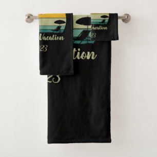 Personalisierter Familienurlaub Badhandtuch Set