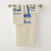 Personalisierter Familienurlaub Badhandtuch Set (Insitu)