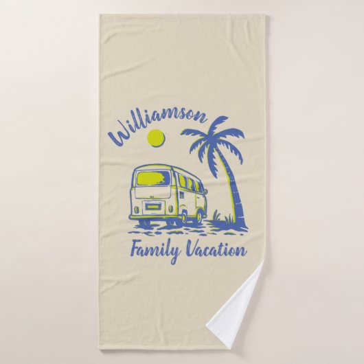 Personalisierter Familienurlaub Badhandtuch Set (Badehandtuch)