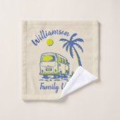 Personalisierter Familienurlaub Badhandtuch Set (Waschlappen)