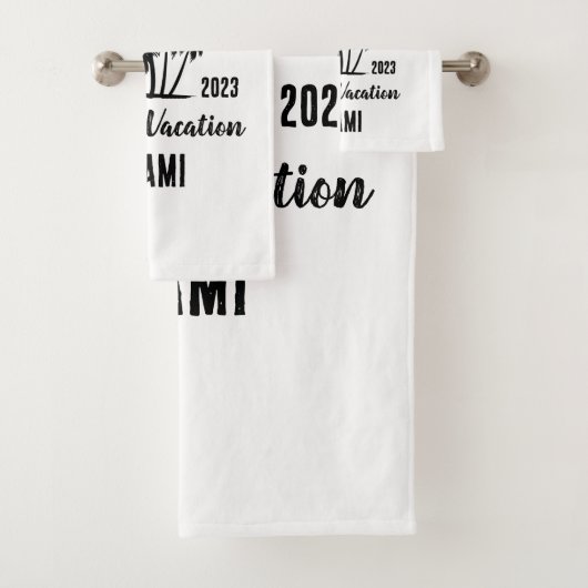 Personalisierter Familienurlaub Badhandtuch Set (Insitu)