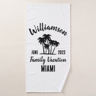 Personalisierter Familienurlaub Badhandtuch Set