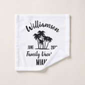 Personalisierter Familienurlaub Badhandtuch Set (Waschlappen)