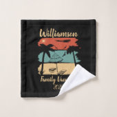 Personalisierter Familienurlaub Badhandtuch Set (Waschlappen)