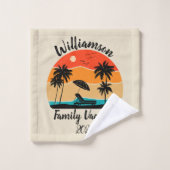 Personalisierter Familienurlaub Badhandtuch Set (Waschlappen)