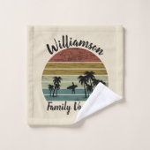 Personalisierter Familienurlaub Badhandtuch Set (Waschlappen)