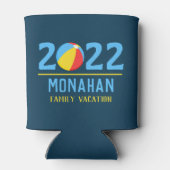 Personalisierter Familienurlaub Beach Ball Dosenkühler (Rückseite)