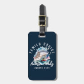 Personalisierter Familienurlaub Gepäckanhänger (Vorderseite vertikal)