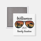 Personalisierter Familienurlaub Magnet (Vorderseite/Rückseite)