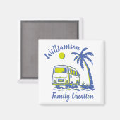 Personalisierter Familienurlaub Magnet (Vorderseite/Rückseite)