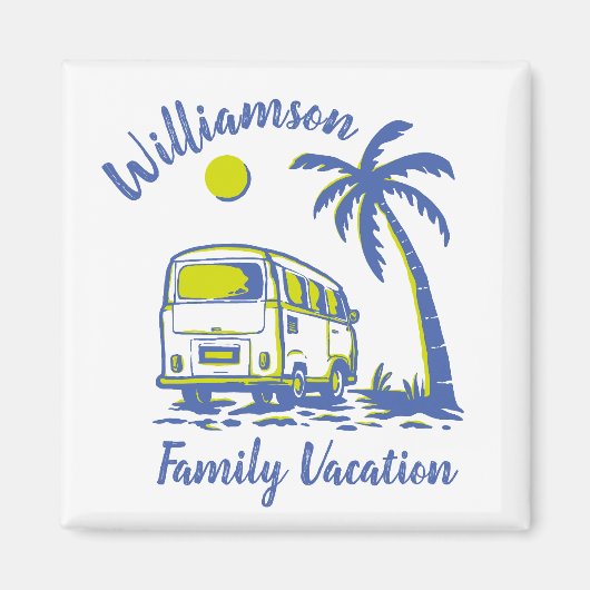 Personalisierter Familienurlaub Magnet (Vorne)
