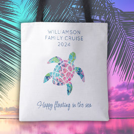 Personalisierter Familienurlaub Meeresschildkröte Tasche