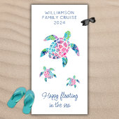 Personalisierter Familienurlaub Meeresschildkröten Strandtuch