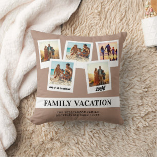 Personalisierter Familienurlaub Moderner Snapshot- Kissen