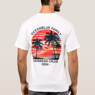 Personalisierter Familienurlaub passend Retro T-Shirt