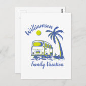 Personalisierter Familienurlaub Postkarte (Vorne/Hinten)