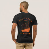 Personalisierter Familienurlaub Schifffahrt T-Shirt (Schwarz voll)