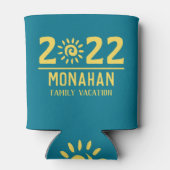 Personalisierter Familienurlaub Sonnenschein Dosenkühler (Rückseite)