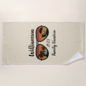 Personalisierter Familienurlaub Strandtuch (Vorderseite)