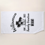 Personalisierter Familienurlaub Strandtuch (Vorderseite)