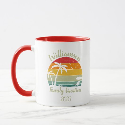 Personalisierter Familienurlaub Tasse (Links)