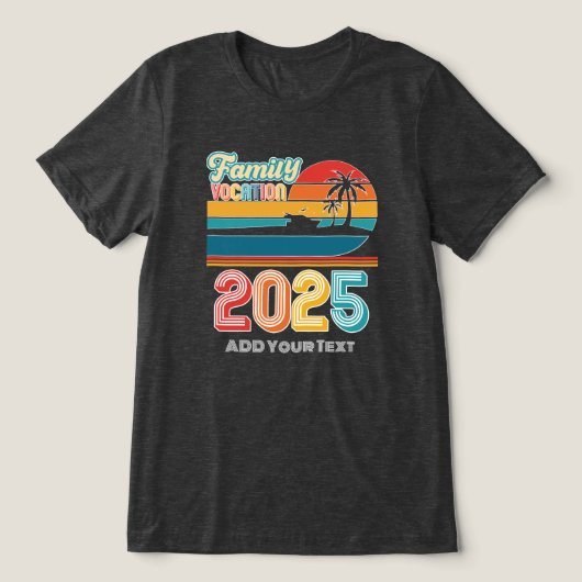 Personalisierter Familienurlaub Tri-Blend Shirt (Design Vorderseite)