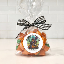 Personalisierter Familienzweig - Spuk Haus Runder Aufkleber