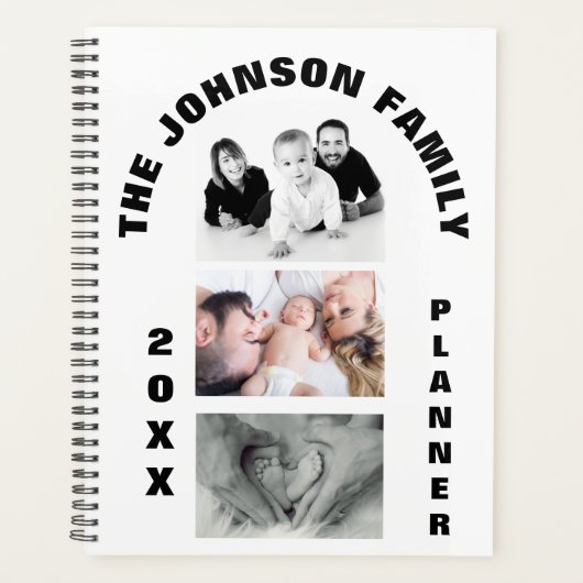 PERSONALISIERTER FAMILY Foto Collage Planner Planer (Vorderseite)