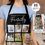 Personalisierter FAMILY KOCH 18 Fotocollage Schwar Schürze<br><div class="desc">Erstellen Sie eine benutzerdefinierte Foto Collage Schürze mit 18 Fotos und personalisiert mit einem Namen und FAMILY KOCH. ÄNDERUNGEN: Ändern Sie die schwarze Hintergrundfarbe und/oder ändern Sie den Stil, die Größe, die Farbe oder die Position des Schriftartes, indem Sie auf BEARBEITEN klicken. FOTO TIPP: Wählen Sie Fotos mit dem Thema...</div>
