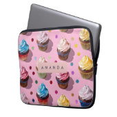 Personalisierter Fantasie-Regenbogen-Cupcake-Konfe Laptopschutzhülle (Vorderseite Links)