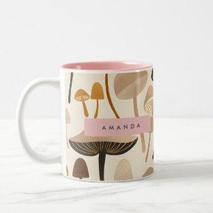 Personalisierter Fantastischer Waldpilz Zweifarbige Tasse