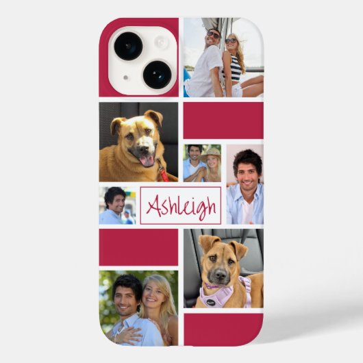 Personalisierter Farbblock 7 FotoCollage Case-Mate iPhone Hülle (Rückseite)