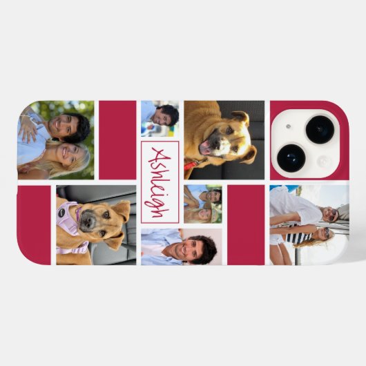 Personalisierter Farbblock 7 FotoCollage Case-Mate iPhone Hülle (Rückseite (Horizontal))