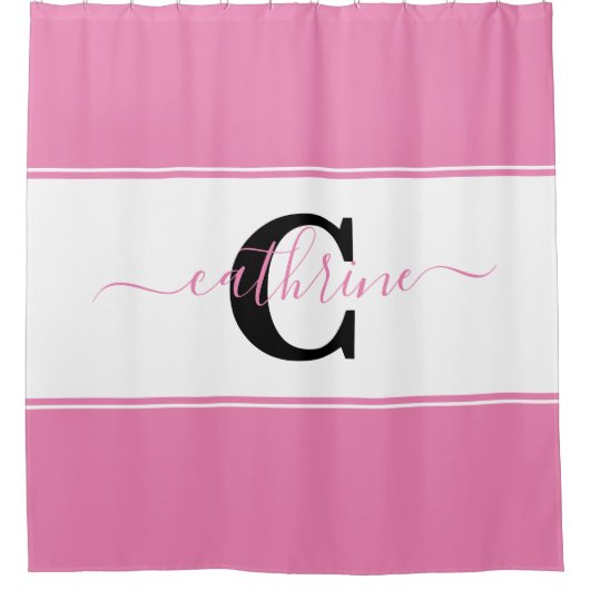 Personalisierter Farbblock Duschvorhang (Vorderseite)