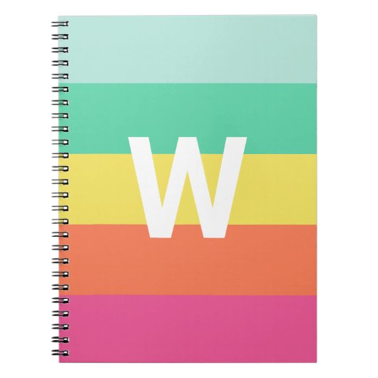Personalisierter Farbblock für Monogramm-Regenboge Notizblock (Vorderseite)