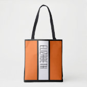 Personalisierter Farbblock Monogramm Orange Tasche (Vorderseite)