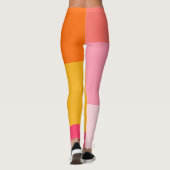 Personalisierter Farbblock Rosa Orange, hergestell Leggings (Rückseite)