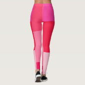 Personalisierter Farbblock Rosa und Rot, hergestel Leggings (Rückseite)
